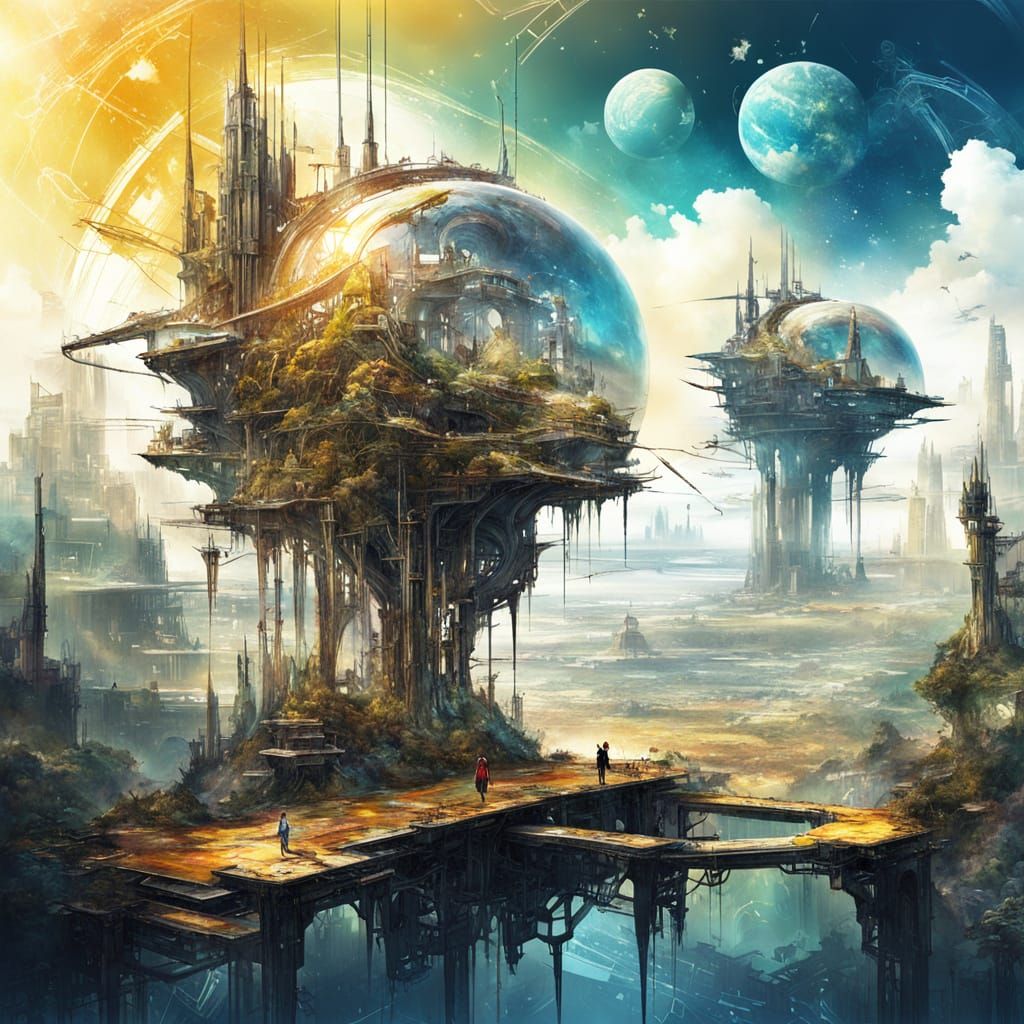 surreal futuristic landscape creation at sunshine  planet in...