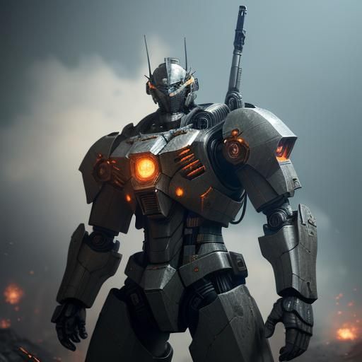 Armored Core Mech Warrior in Cinematic Sci-Fi Scene