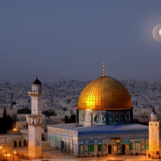Dome of the Rock at Night: Digital Matte Painting