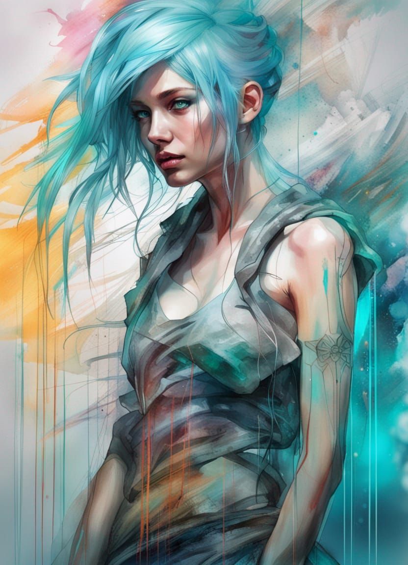 Neon Cyberpunk Goddess: Hyper-Realistic Digital Art