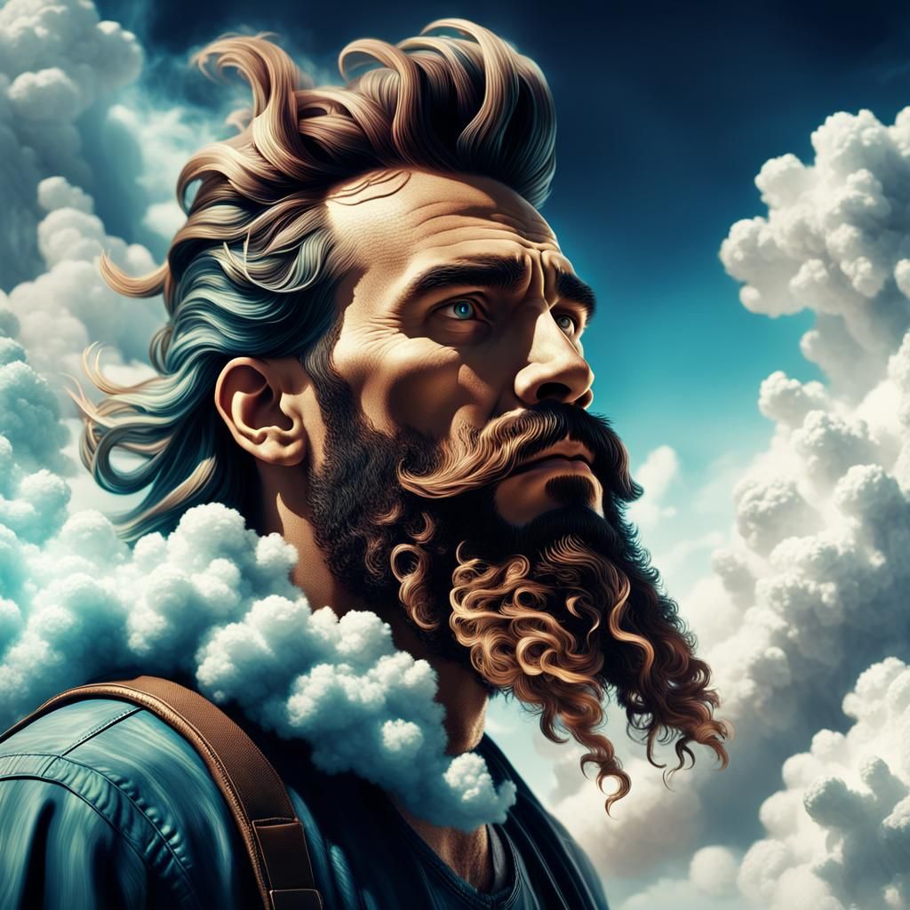 A whimsical 3D image featuring a stylized character with an ...