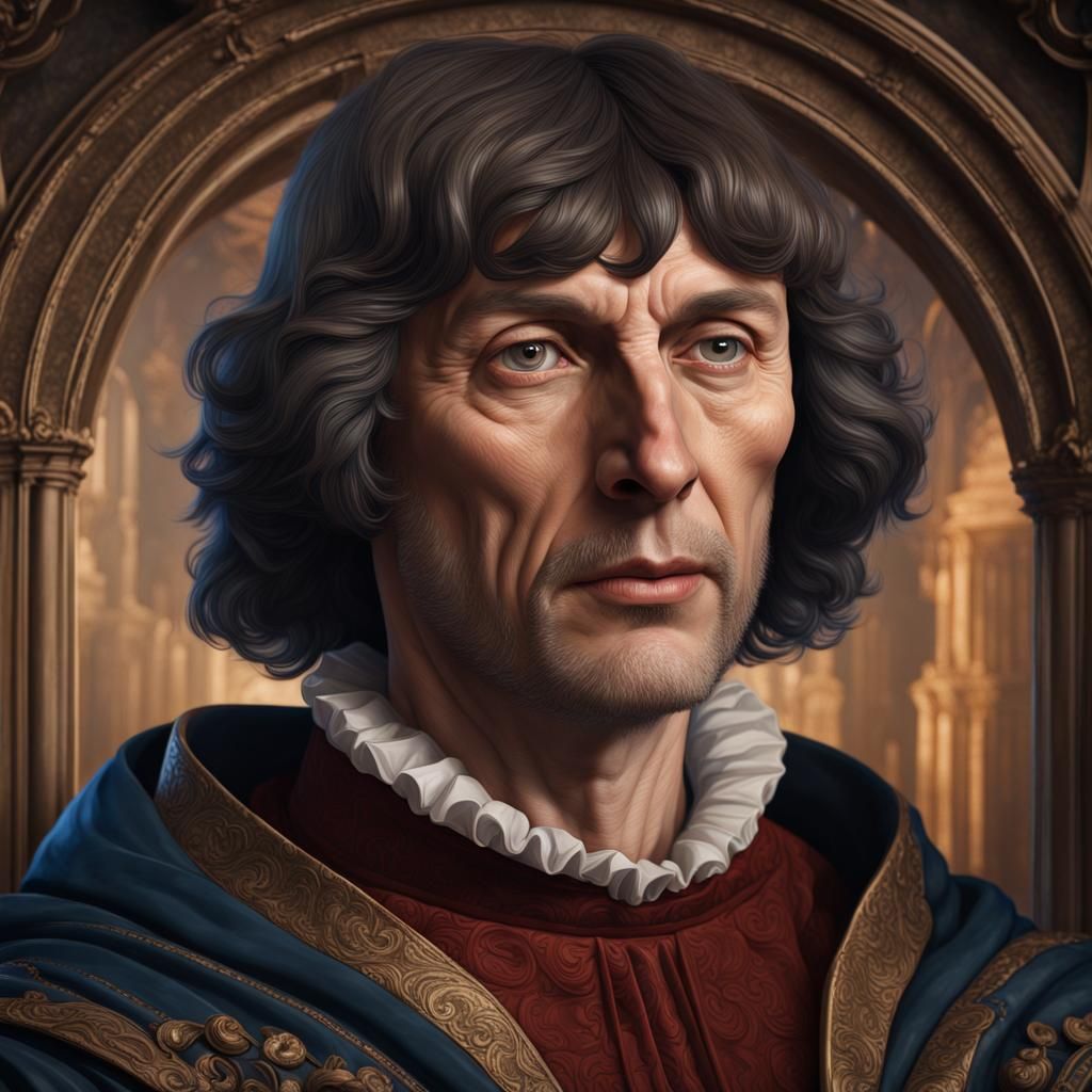 Nicolaus Copernicus Portrait in Ultra Realism