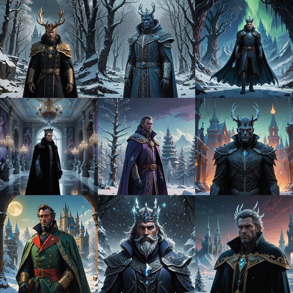 Narcissistic Winter King in Elegant Raiment