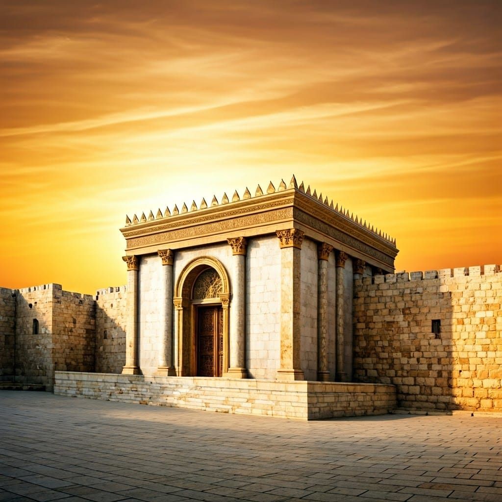 Majestic Jewish Temple in Sunset Glory