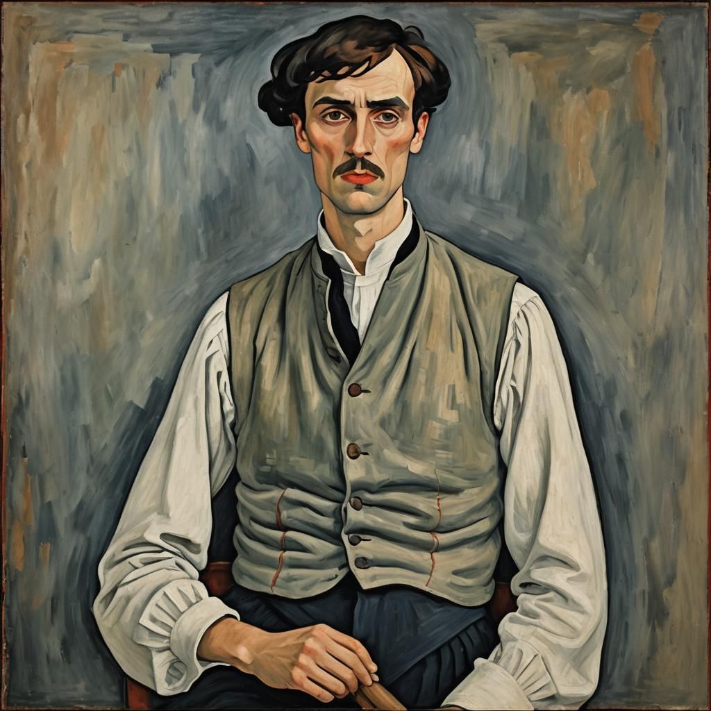 Hamlet Portrait in the Style of Modigliani