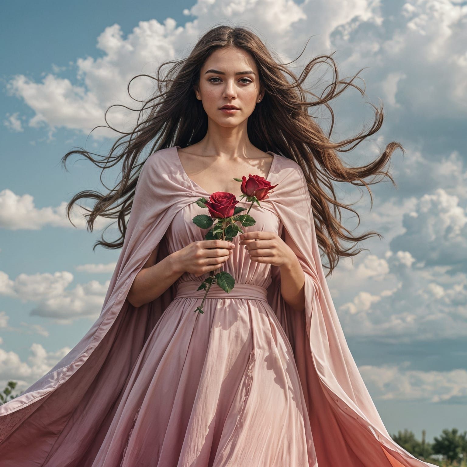 Rose Queen Portrait in Heavenly Style