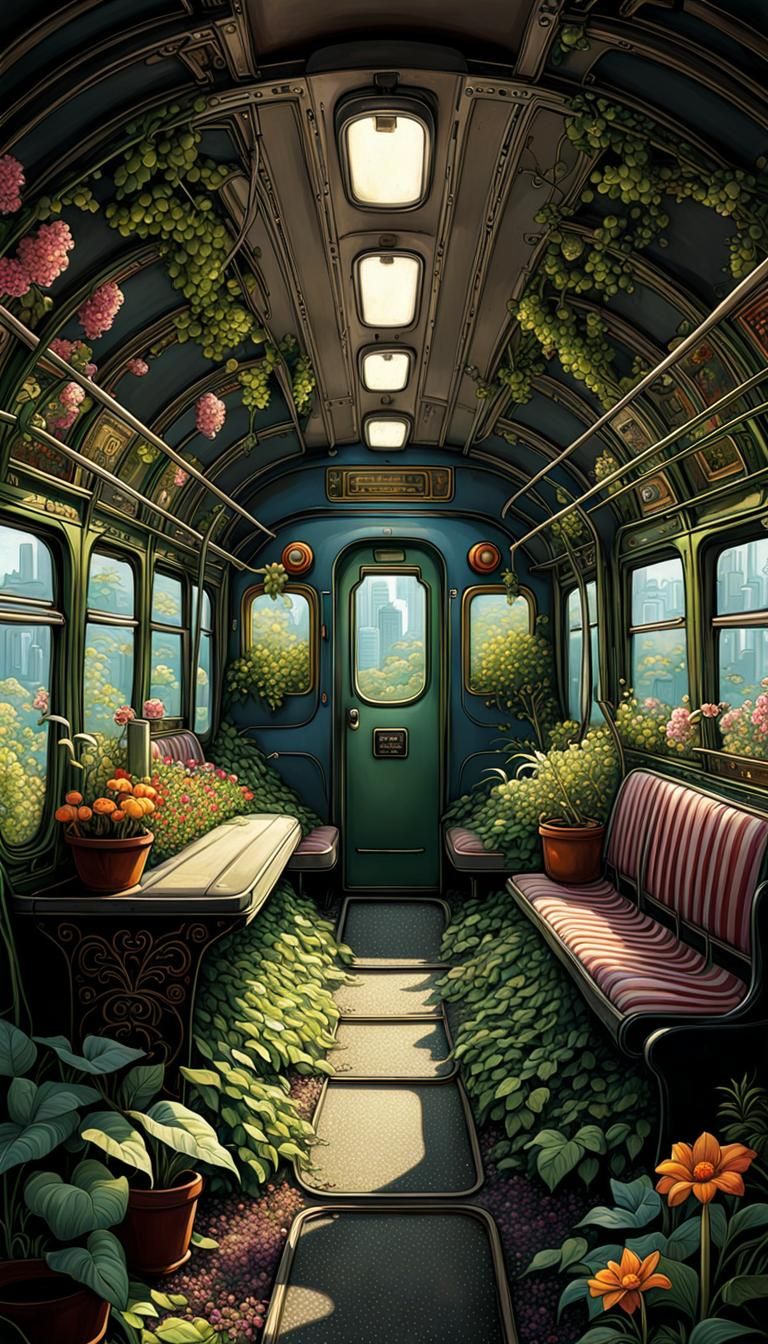 Urban Garden in Abandoned Metro Train