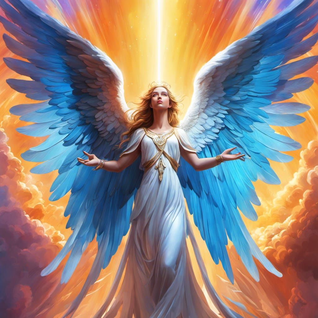 Hyperrealistic Angel in Splash Art Style