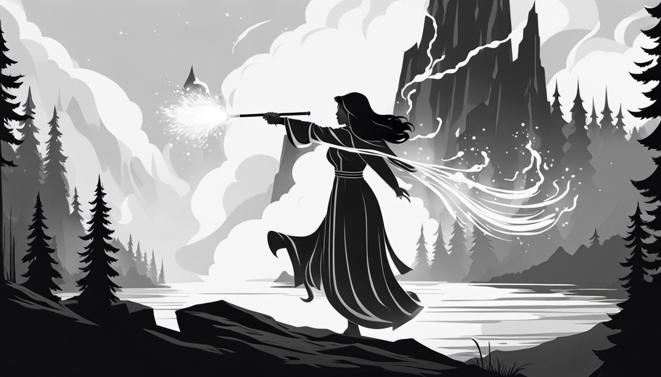 Novice Sorceress Battles Forest Fire in Animated Style