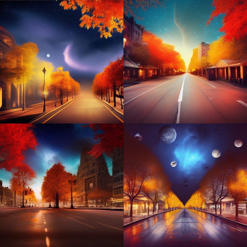 Epic Fall Dessert Night Sky Street View