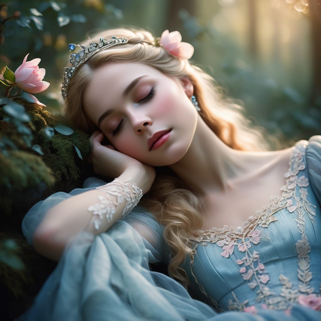 Ethereal Princess Aurora in Soft Focus Renaissance Style