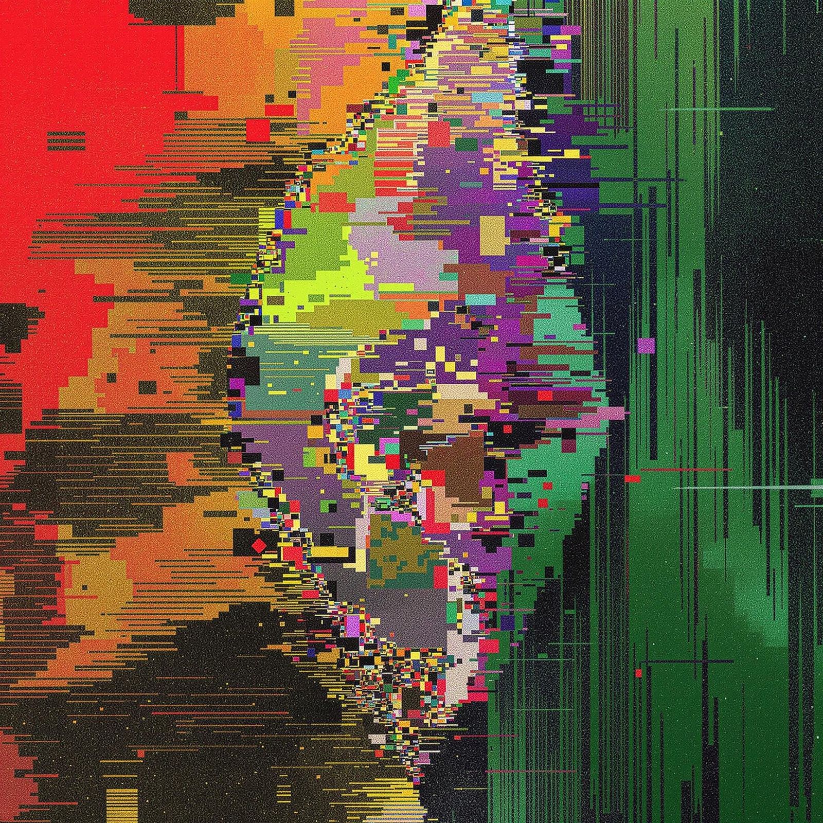 Chaotic Glitch Art of Disintegrating Figures
