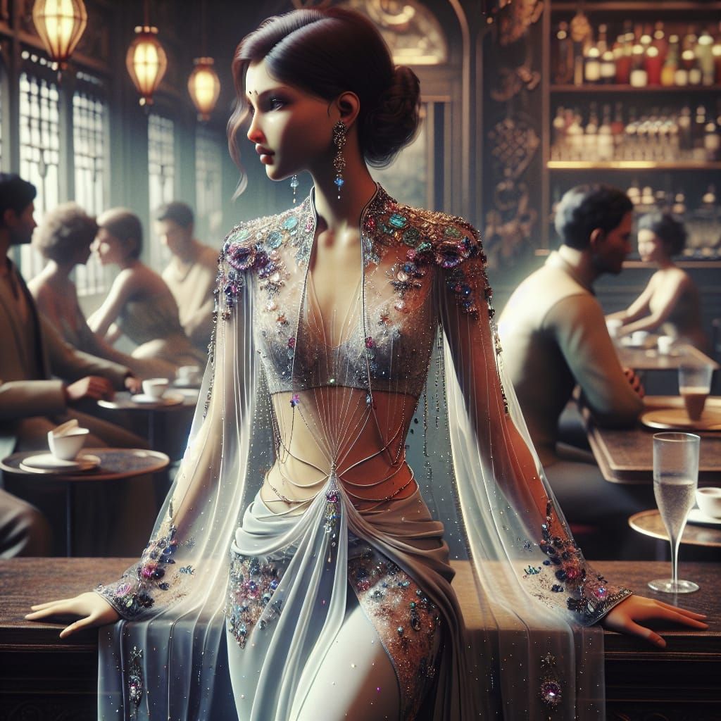 Maya in Ethereal Saree, Conceptual Fantasy Art