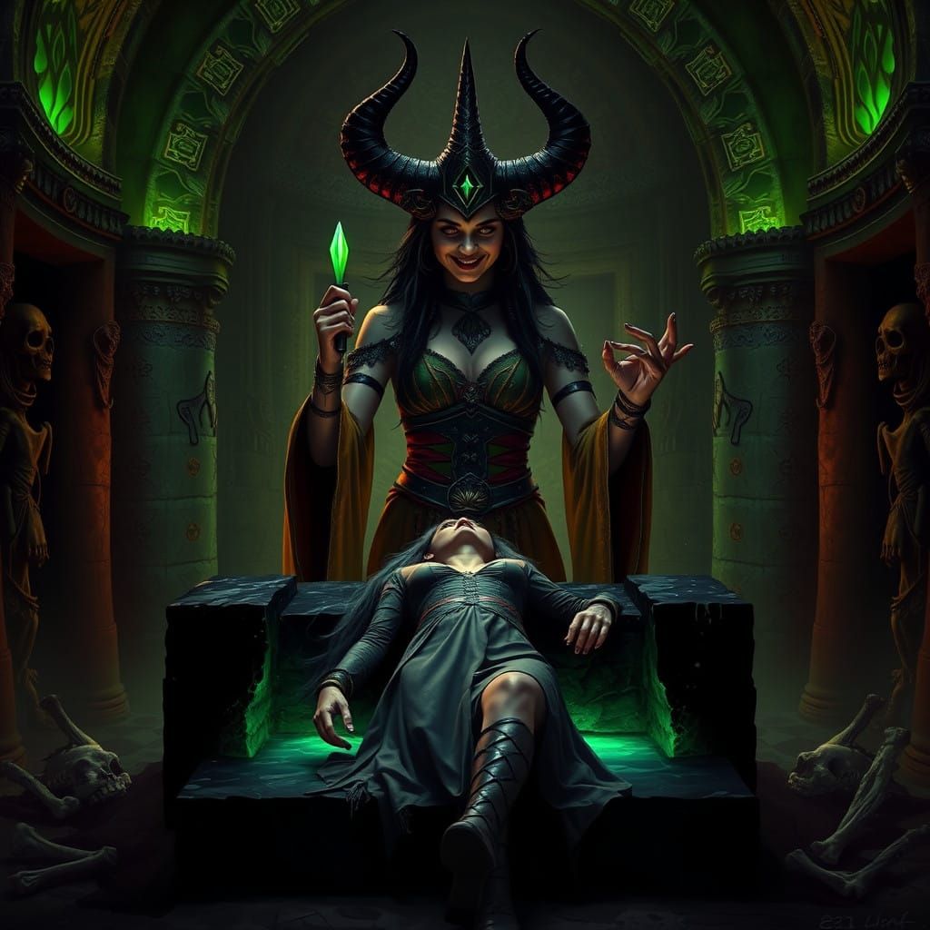 Mystic Goddess Demands Dark Sacrifice in Ancient Temple