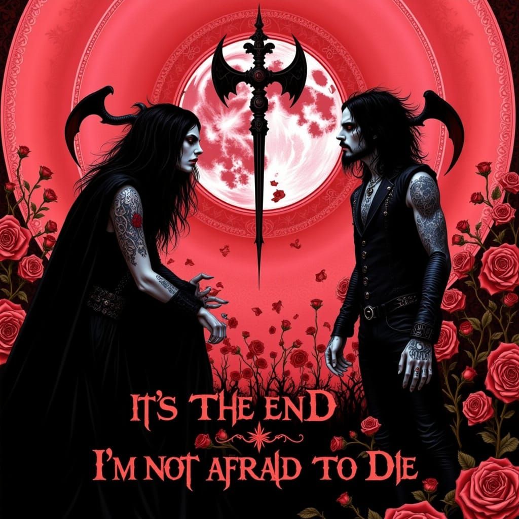 Dark Gothic Romance Scene with a Rebellious Youth