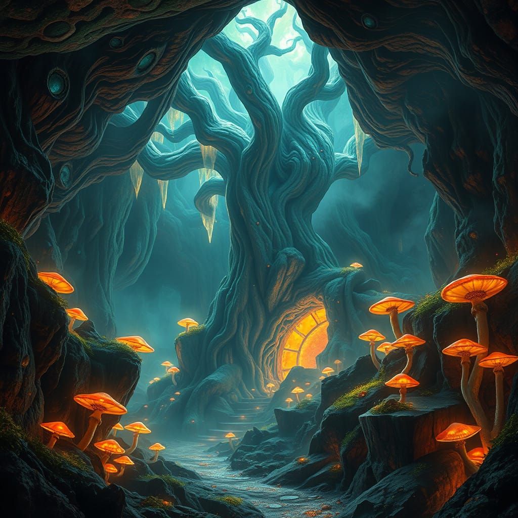 Mythic Dragon Lair in a Kaleidoscope of Colors