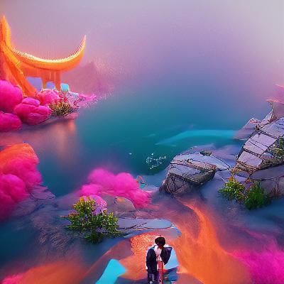 Fantastical Detailed Matte Painting in Deep Color