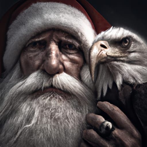 Santa Claus Portrait with Eagle, Ambient Light