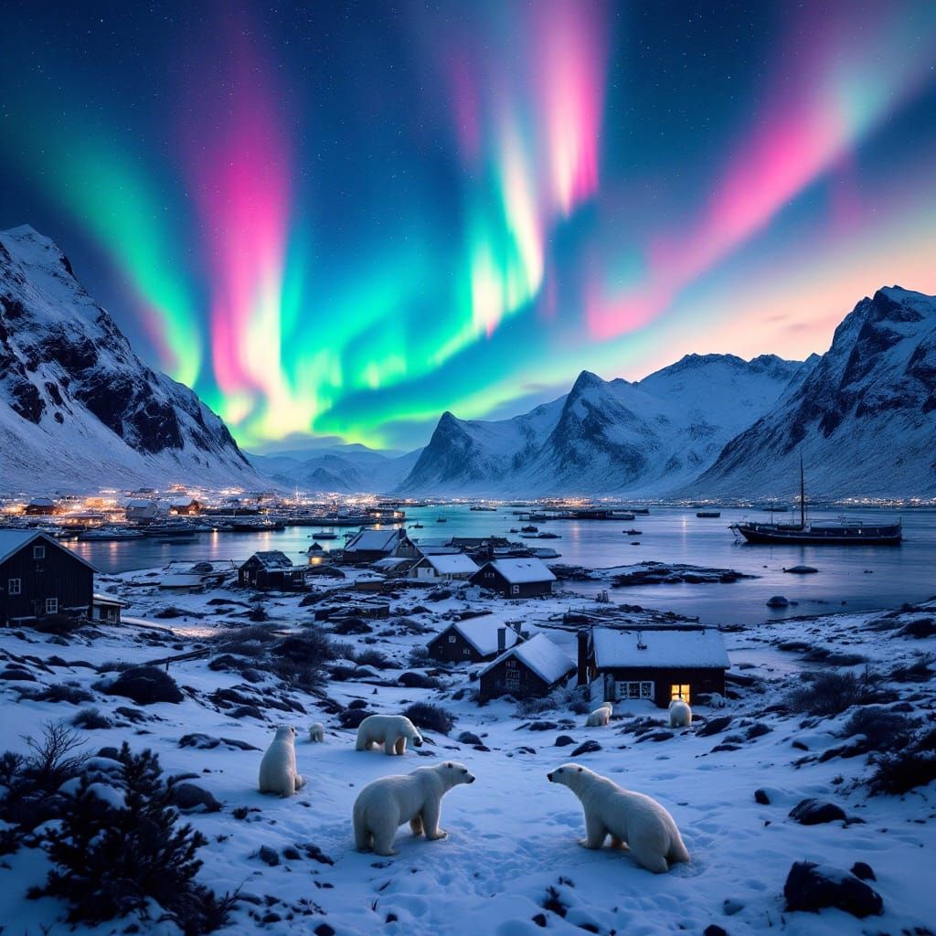 Aurora Borealis Over Svalbard Vault, Norway