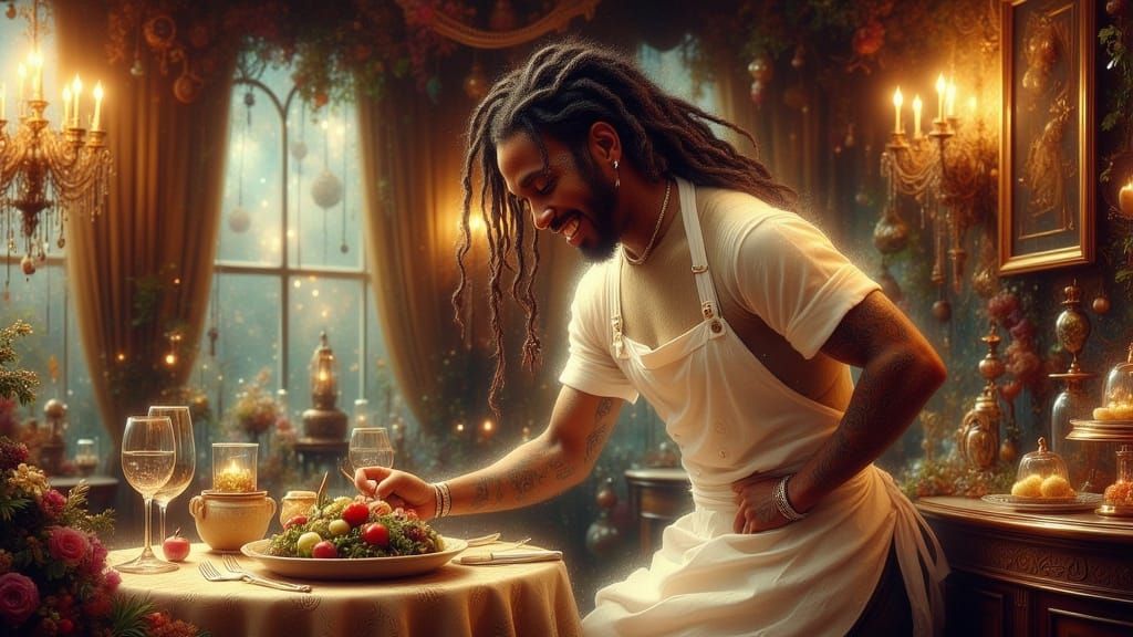 Radiant Chef Portrait in Vibrant Artistic Styles