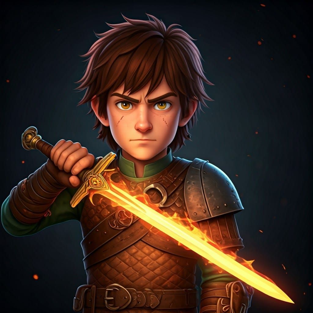 Vibrant 3D Anime Hiccup Haddock Concept Art