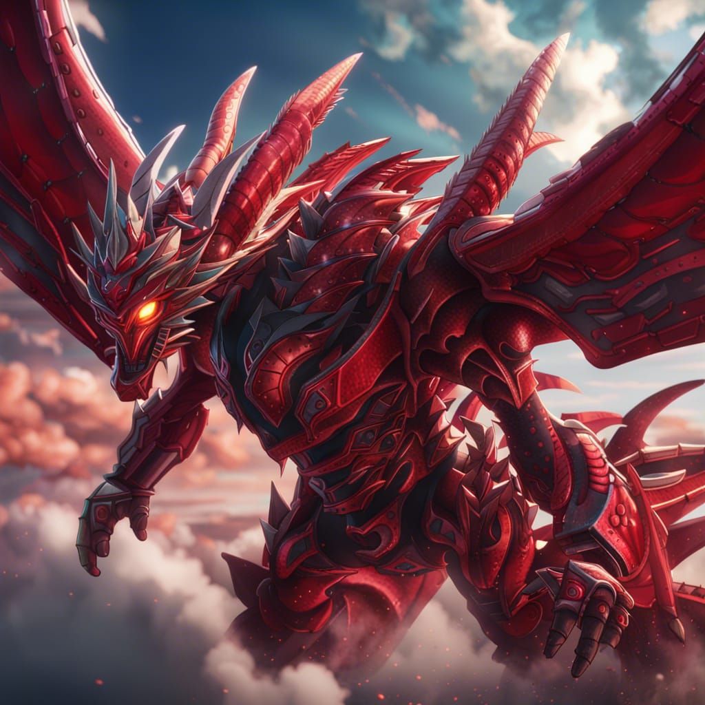 Mecha Slifer the Sky Dragon Flying in 4K
