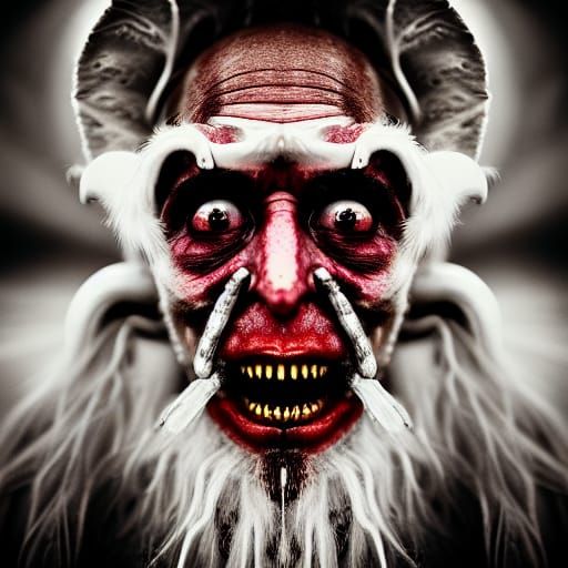 Krampus Portrait in Ambient Light, Street Photography Style
