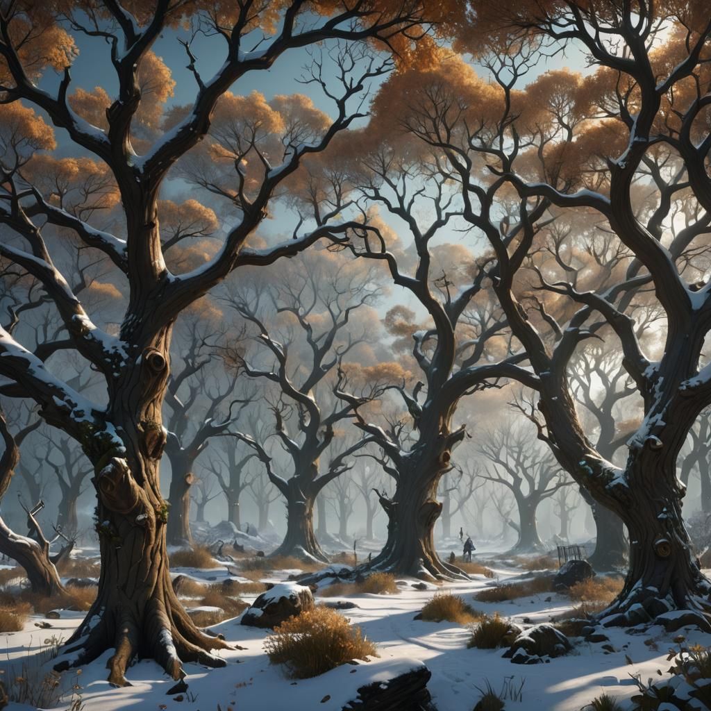 Winter Woodland Matte Painting in Unreal Engine 5