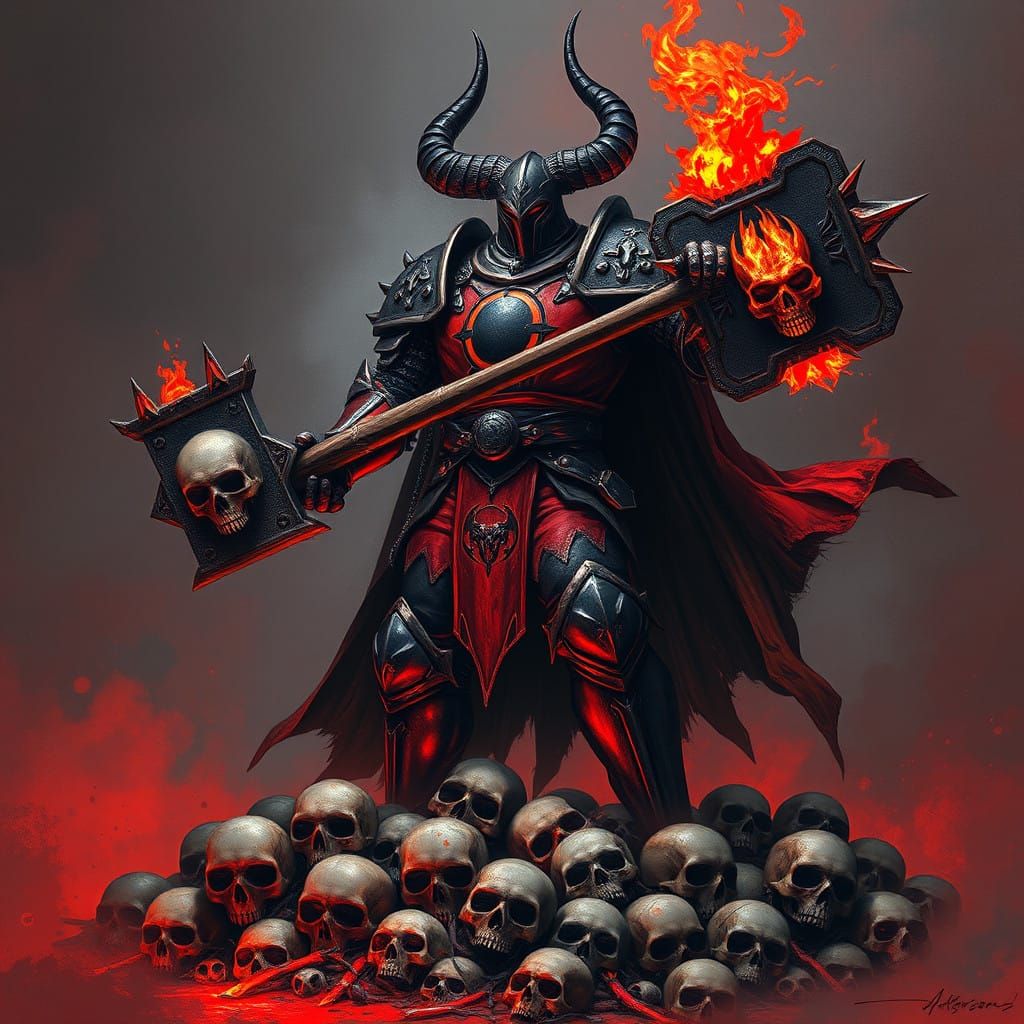 Dark Knight of Knull, Blood Red Armor, Full Moon Motifs