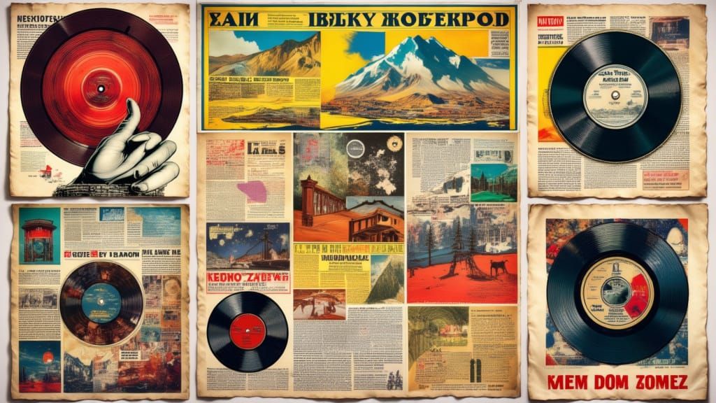 "A collection of digital art images based on 1950s music record sleeves from Eastern Bloc countries (USSR, Poland, East ...