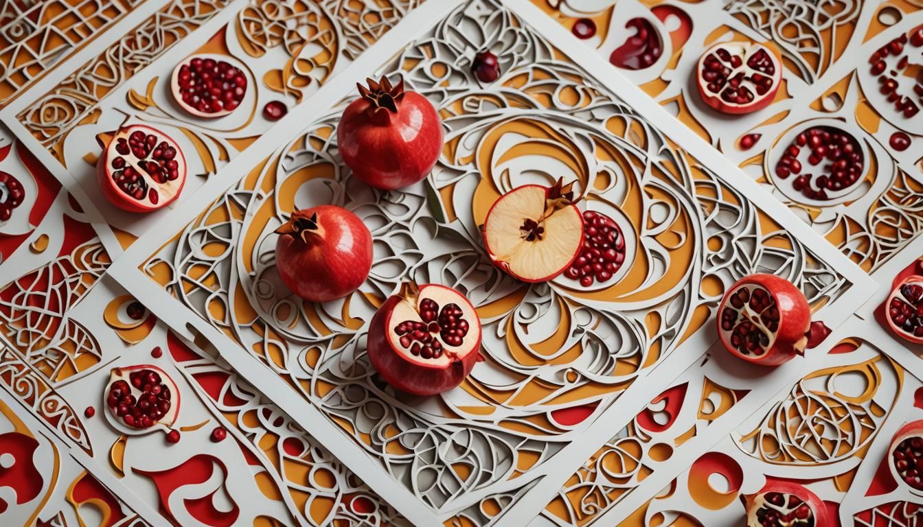 Vibrant 3D Art: Postcard with Jewish Holiday Elements