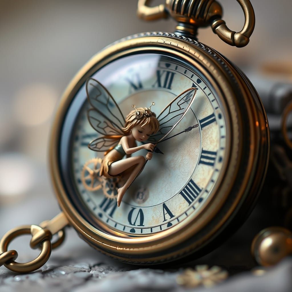 Clockwork Fairy Tinkers Inside Pocket Watch