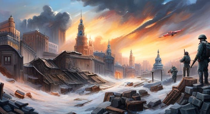 Ukrainian and Russian Forces Clash in War Art