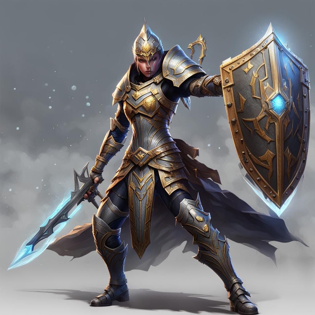 Female Warriors in Plate Armor, Fantasy Art
