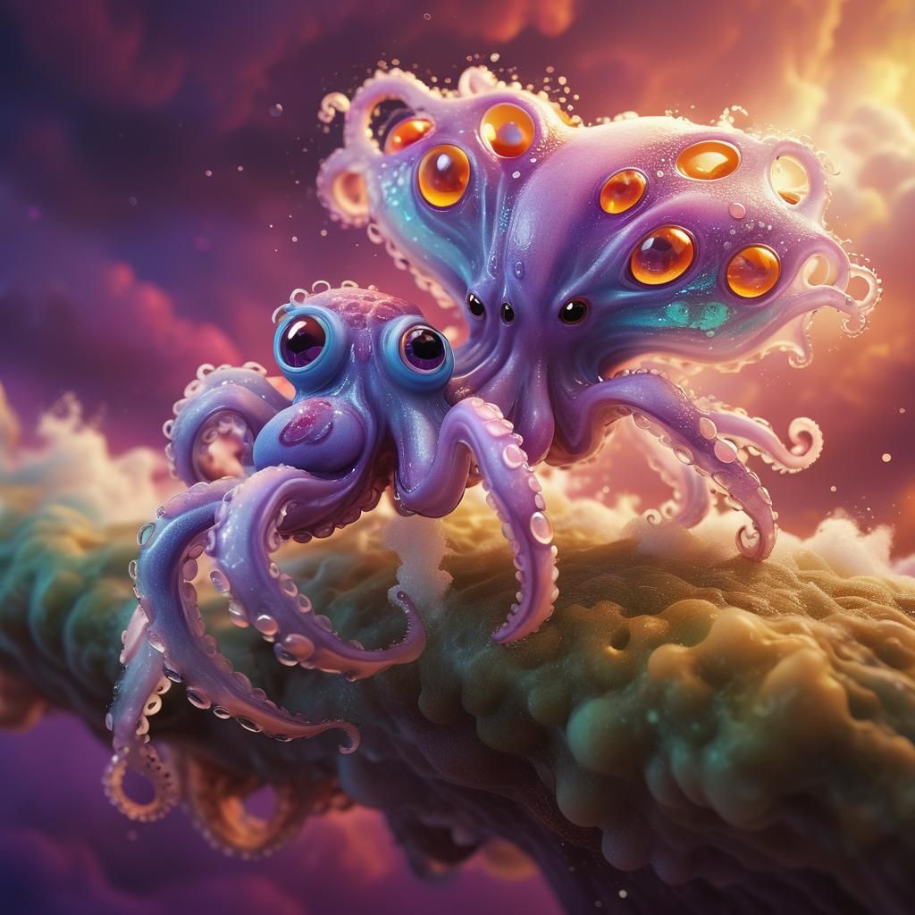 Spider Octopus in Pixar-Inspired Fantasy Art