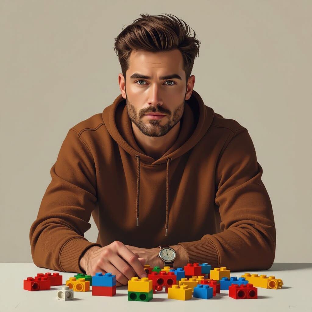 Lego Man in Brown: Digital Art