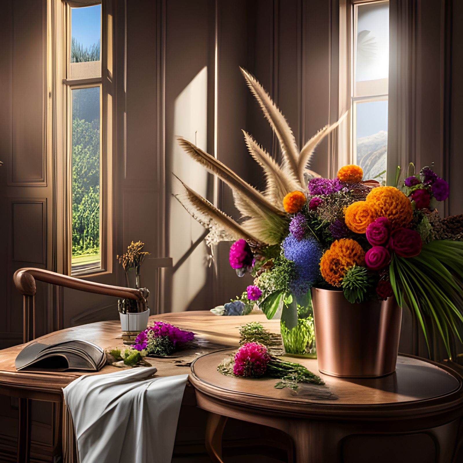 Exotic Tropical Flowers in Photorealistic Style