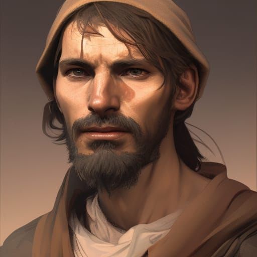 Desert Merchant: Fantasy Character Portrait in Artstation St...