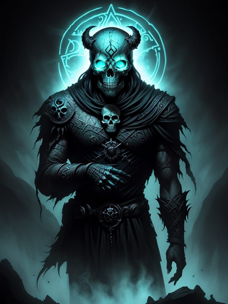 Dark Fantasy Demilich Portrait in Frazetta's Style