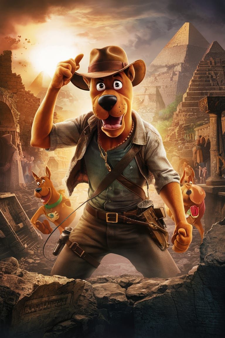 Scooby Doo as Indiana Jones Movie Poster