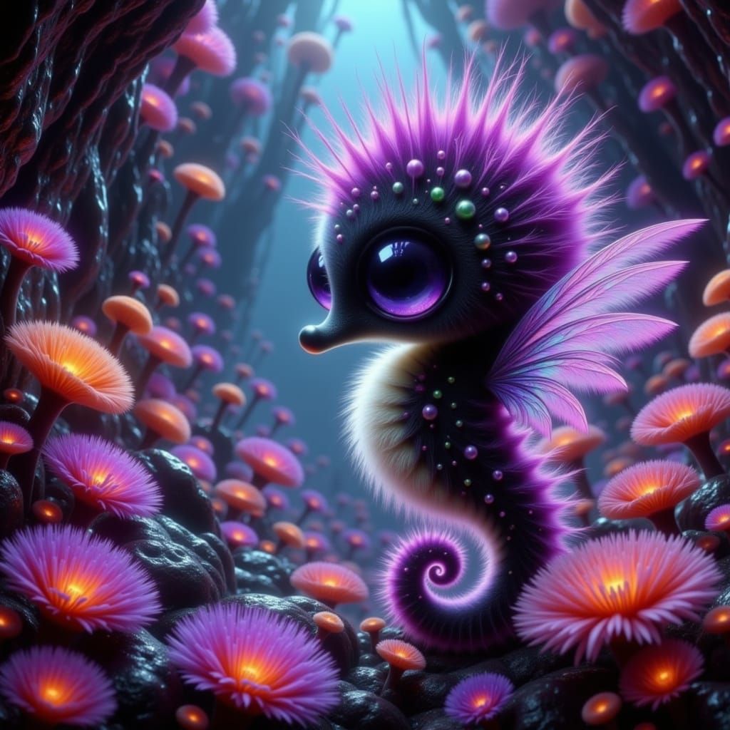 Seahorse Flying High in the Sky