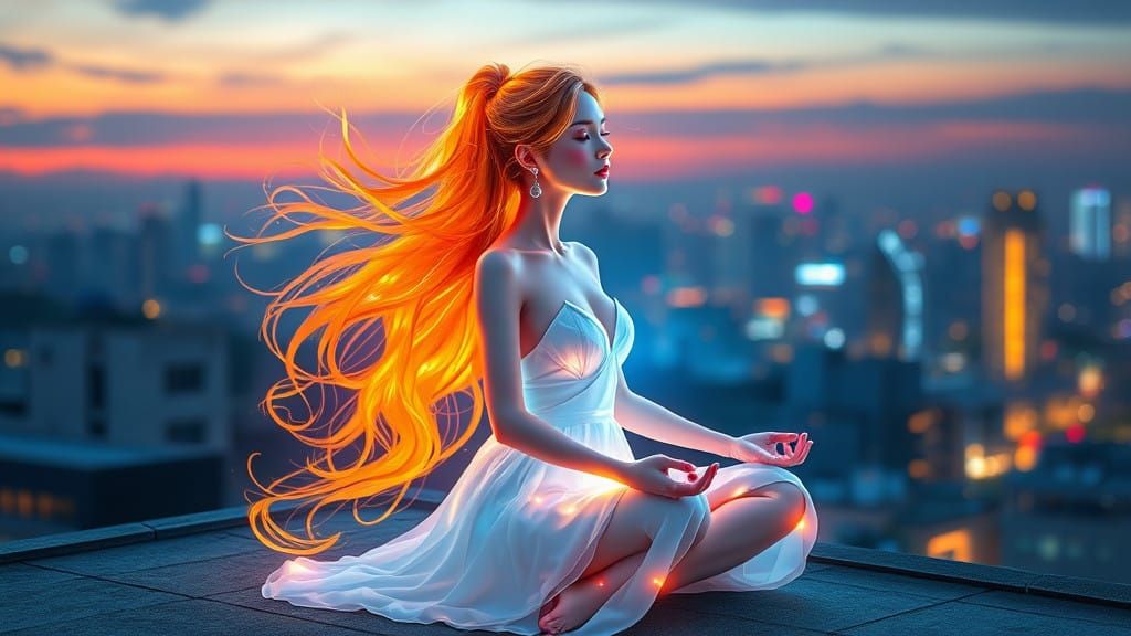 Ethereal K-pop Princess in Neon Dreamlight