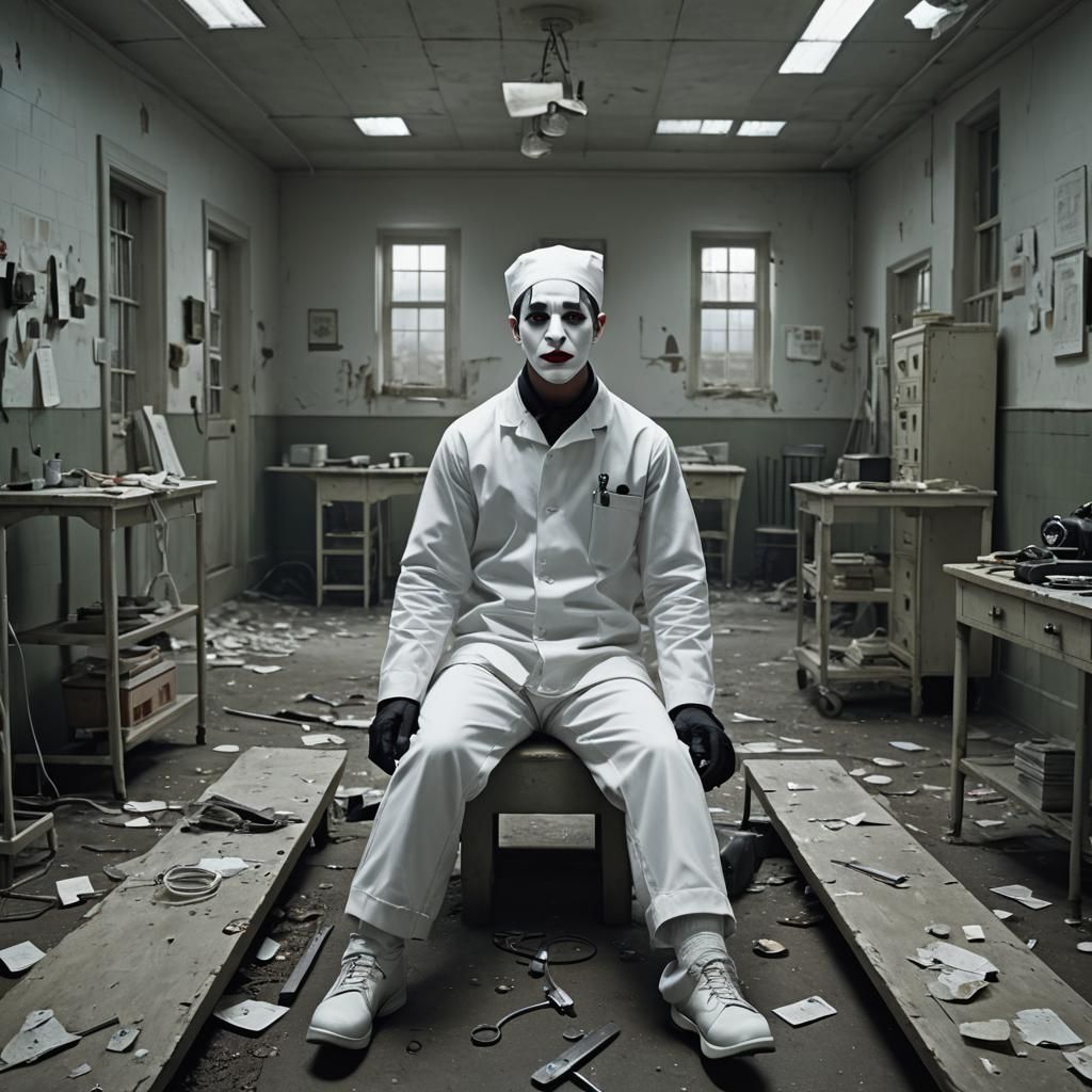 Mime Doctor in Abandoned Asylum: Digital Matte Painting