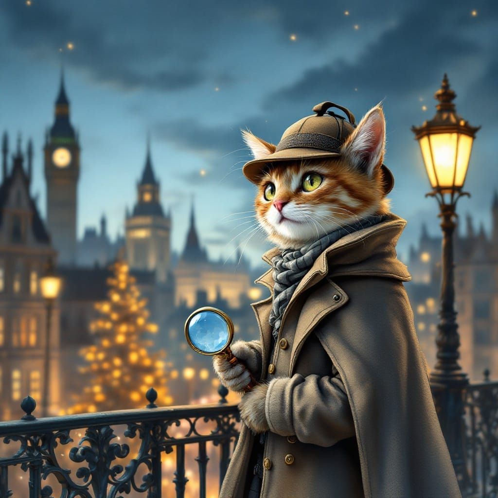 Whimsical Feline Detective in Victorian London