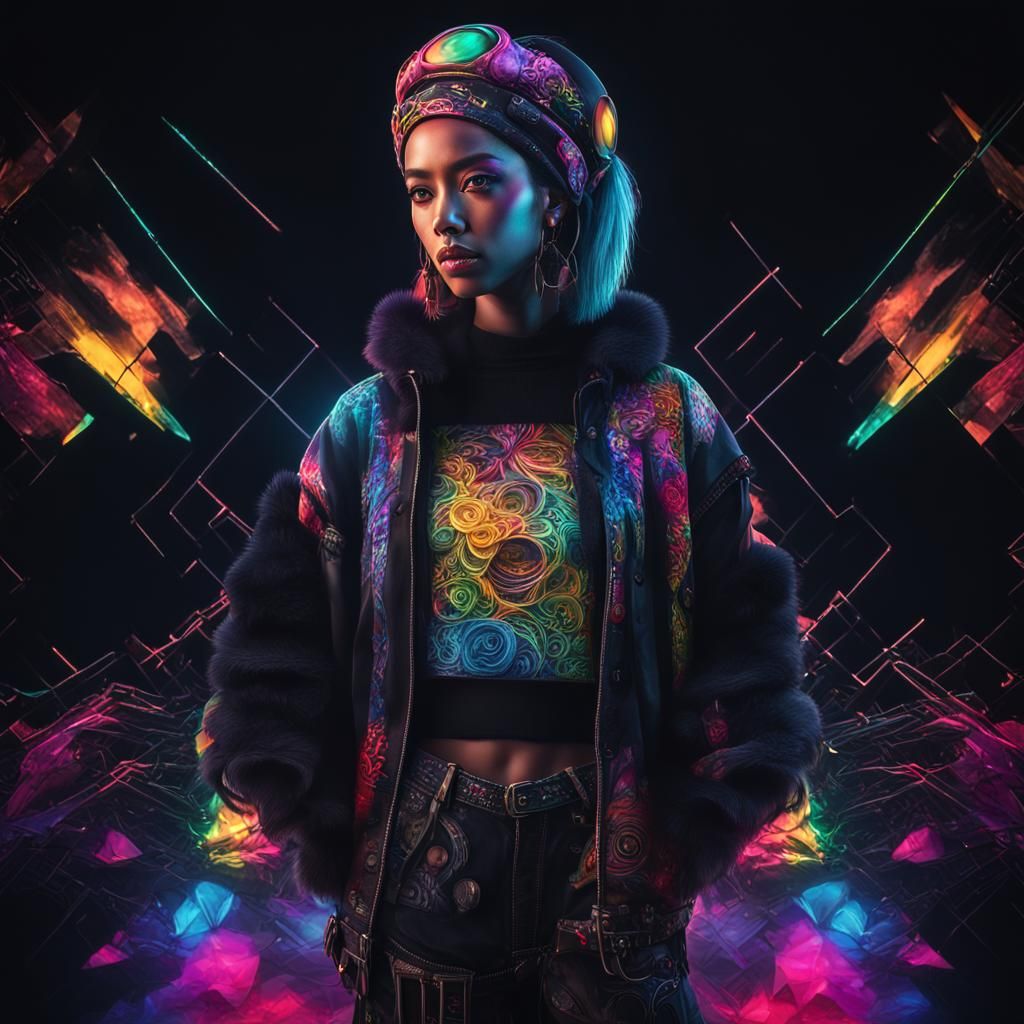 Hyperrealistic 90s Raver Portrait