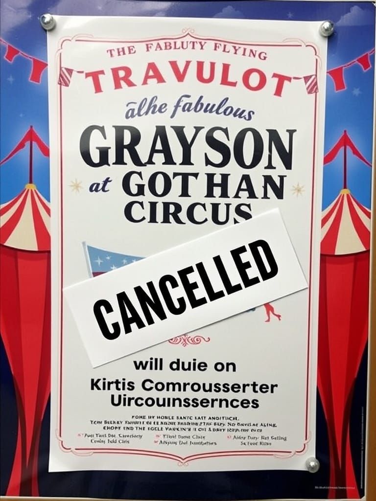 Gotham Circus Poster: Flying Graysons Show Cancelled