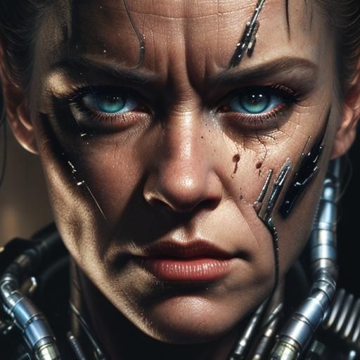 Dramatic Terminator Face Digital Matte Painting