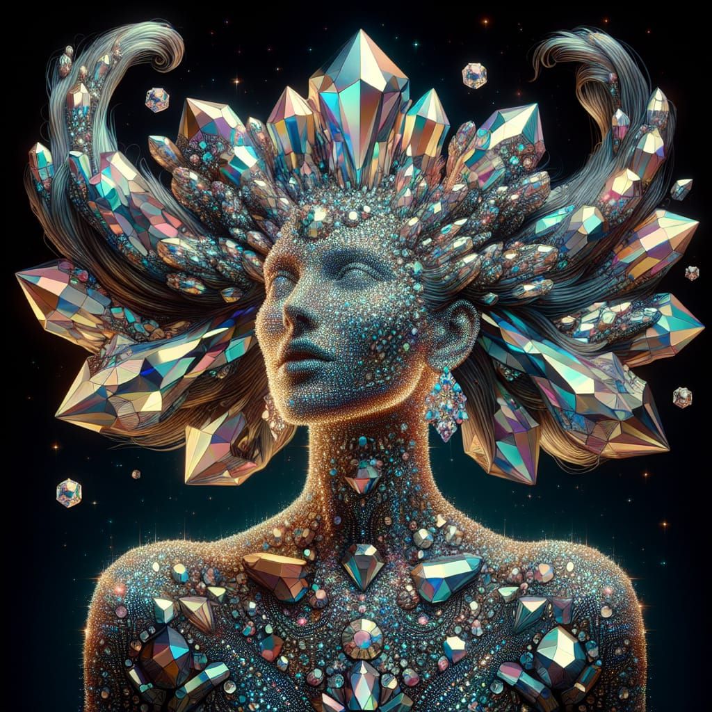 Diamond Woman: Holographic Cosmic Peruvian Art