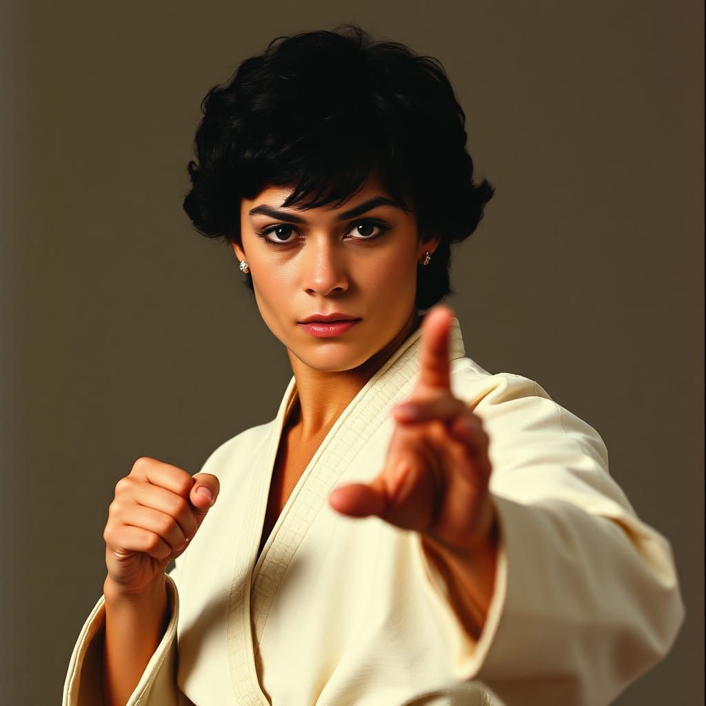 Filipina Martial Arts Champion in Vintage Style