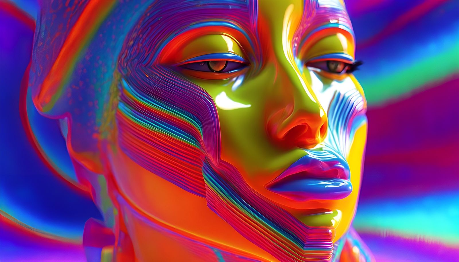 Ethereal Abstract: Serene Psychedelic Digital Art